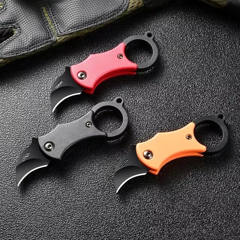 Mini Keychain Pocket Knife Stainless Steel Portable Camping EDC Tool with Chain Fixed Blade Multi-Purpose Small Peeler