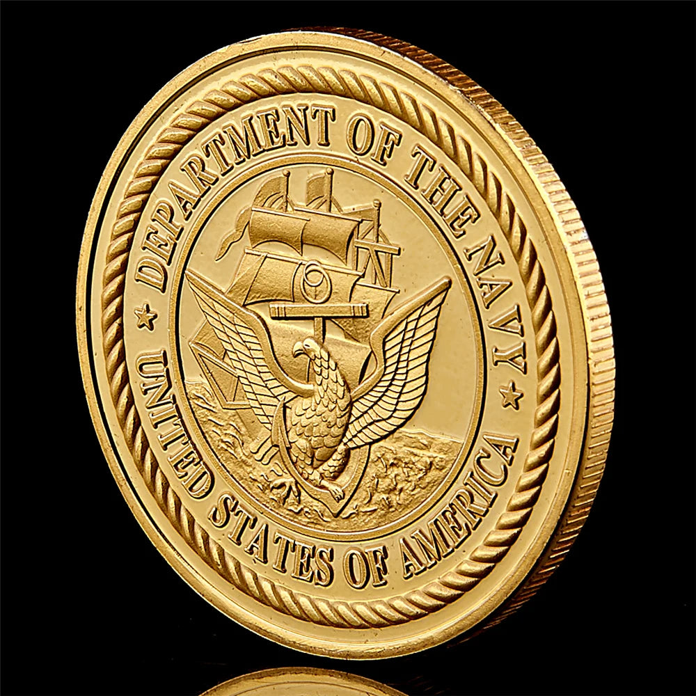 American Military Colorful Army Gold Plated Coin Challenge Medal Commemorative Coin