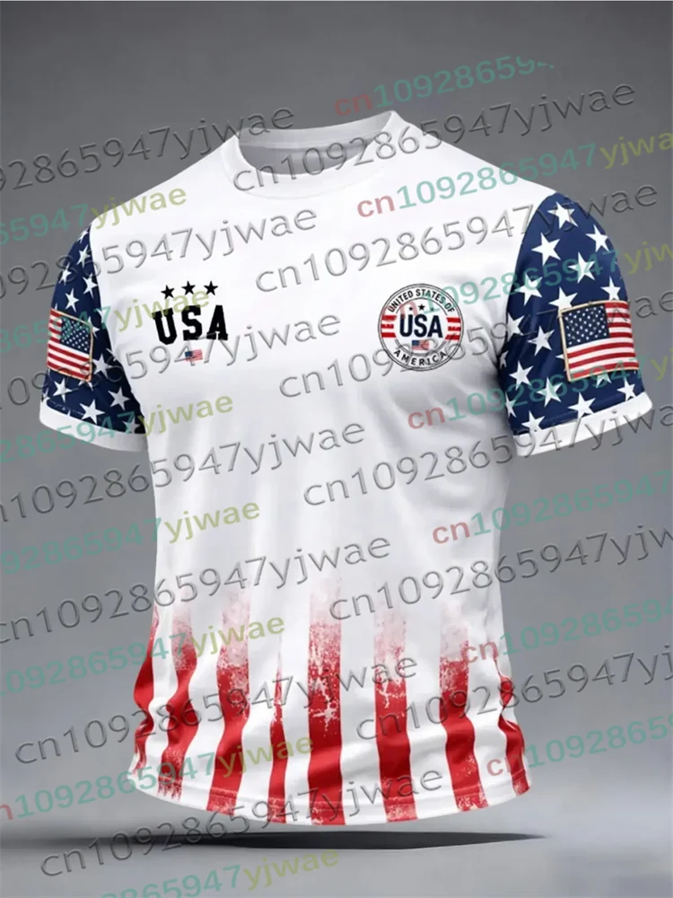 America 250th Anniversary 3D Print Mens TShirt USA Flag 1776–2026 Patriotic American Independence Day Apparel Fourth Of July Top