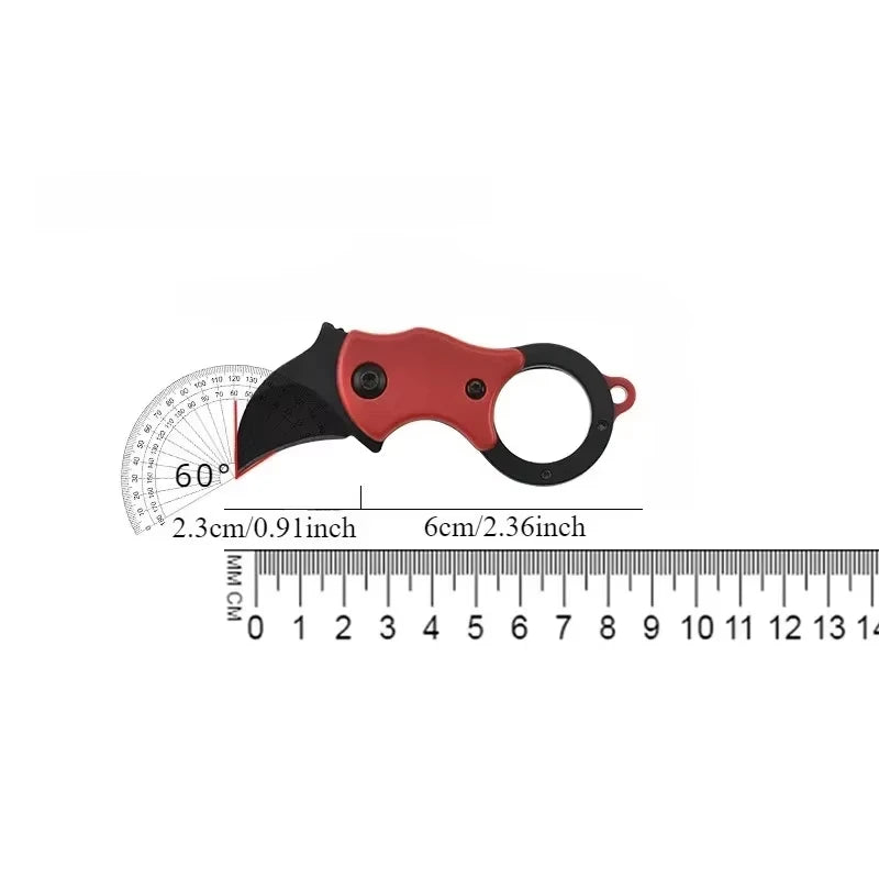 Mini Keychain Pocket Knife Stainless Steel Portable Camping EDC Tool with Chain Fixed Blade Multi-Purpose Small Peeler