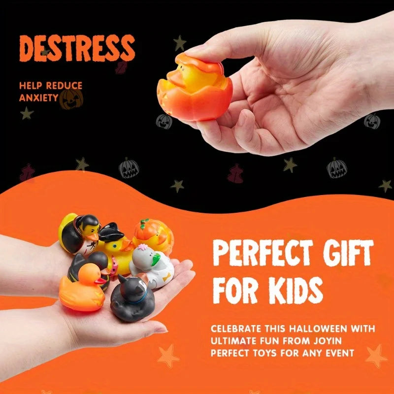 18Pack Rubber Ducks Halloween Party Favors Goodie Bag Fillers Classroom Prizes & Decorations, Halloween Toys for Trick or Treaters