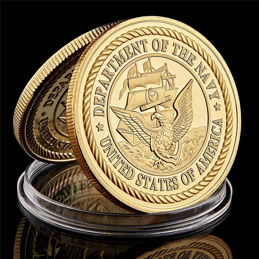 American Military Colorful Army Gold Plated Coin Challenge Medal Commemorative Coin