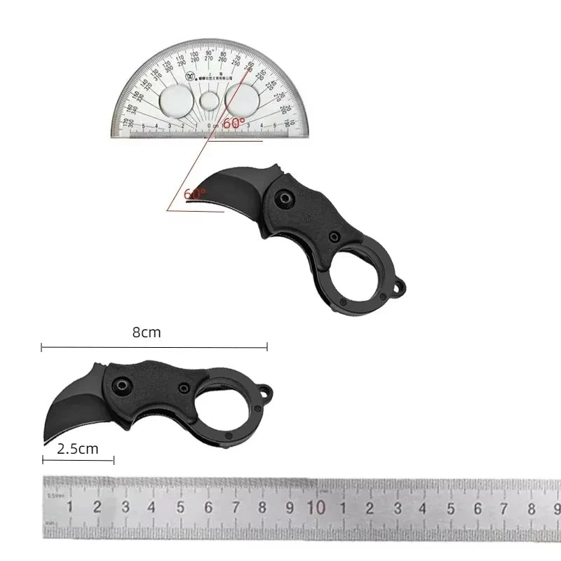 Mini Keychain Pocket Knife Stainless Steel Portable Camping EDC Tool with Chain Fixed Blade Multi-Purpose Small Peeler