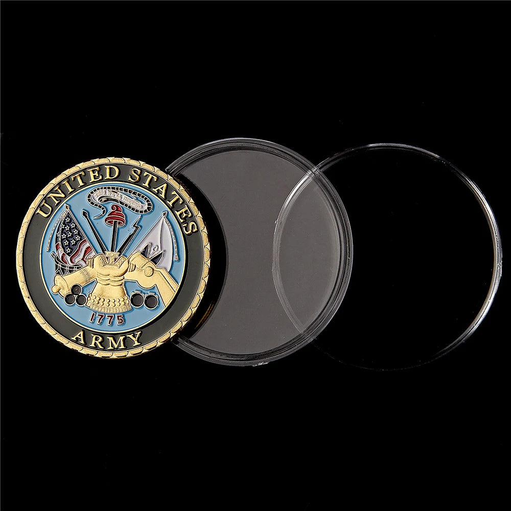 American Military Colorful Army Gold Plated Coin Challenge Medal Commemorative Coin