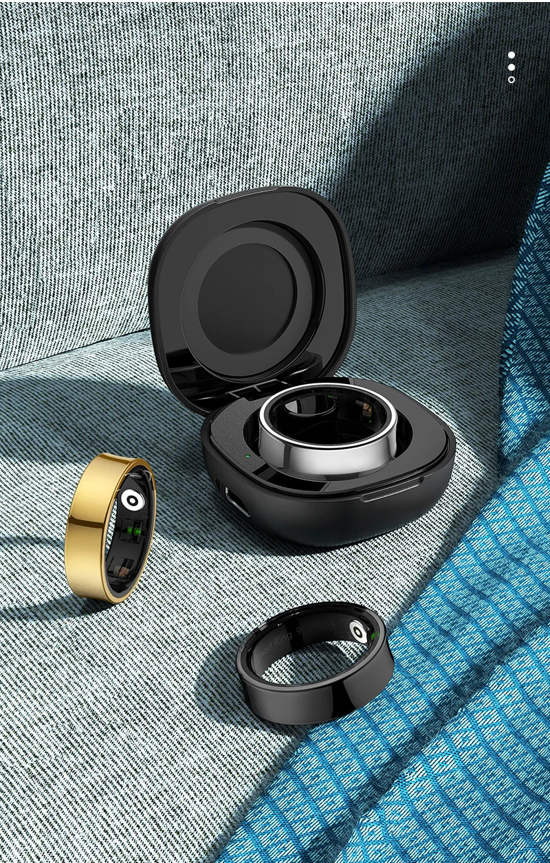 New Smart Ring R09 Health Monitor Multi Sport Mode Skin Temperature Measurement 5ATM Waterproof Smart Ring With Charging Case