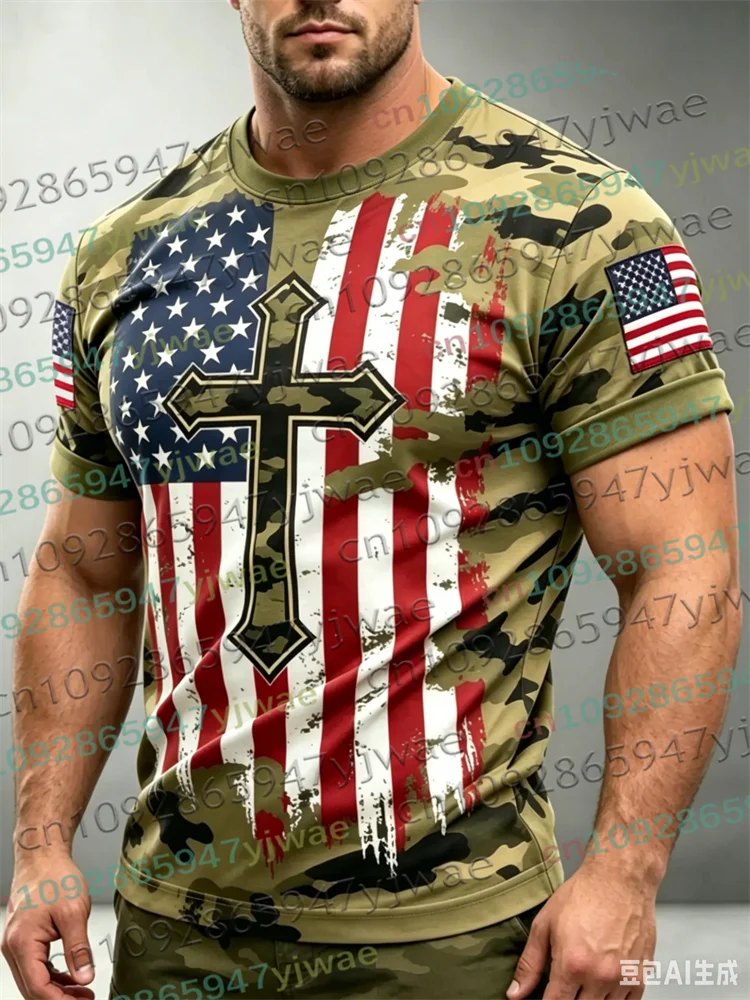 America 250th Anniversary 3D Print Mens TShirt USA Flag 1776–2026 Patriotic American Independence Day Apparel Fourth Of July Top