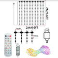 Smart APP Controlled RGB LED Curtain Lights, Programmable DIY Pattern & Text Display, Music Sync Fairy String Lights for Halloween Christmas Window Wall Holiday Decor