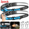 1000mAh COB LED Headlamp Induction Head Lamp Built-in Battery USB Rechargeable Head Flashlight Outdoor Camping Fishing Sensor Headlight