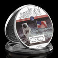 50th Anniversary of The Moon Landing 2019 Commemorative Coin Colorful Plated Collectible Gift  Apollo 11 Silver Plated Coin