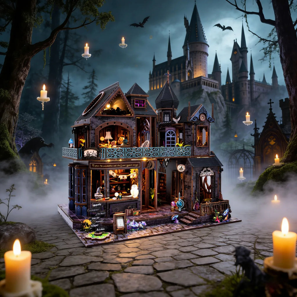 Magic Castle 3D DIY Wooden Book Nook Kit Handmade Dollhouse Model Bookend Building Puzzle Home Decor