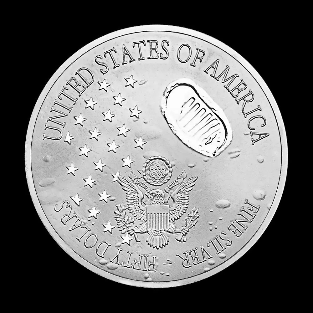 50th Anniversary of The Moon Landing 2019 Commemorative Coin Colorful Plated Collectible Gift  Apollo 11 Silver Plated Coin